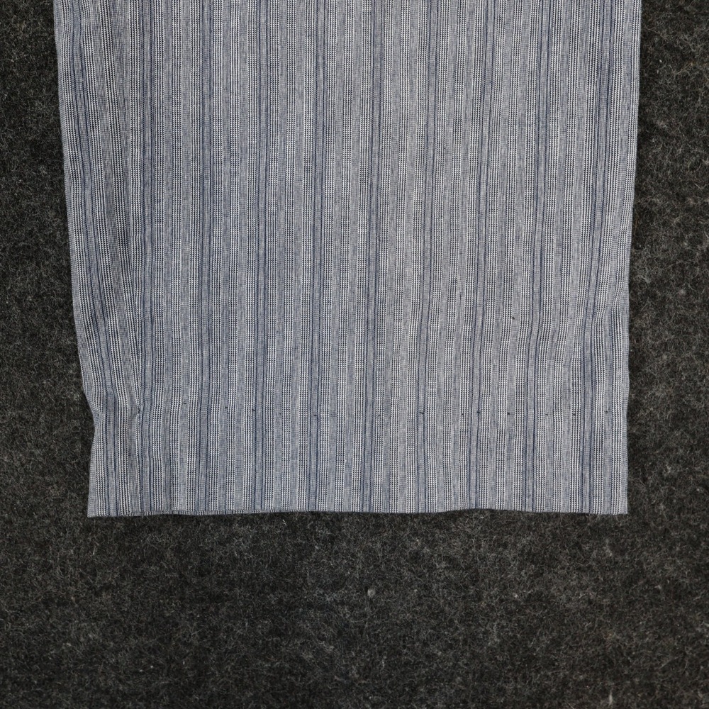 Chic Pull On Pants Womens 14 Petite Blue 100% Cotton Striped Elastic Waist - Picture 12 of 13